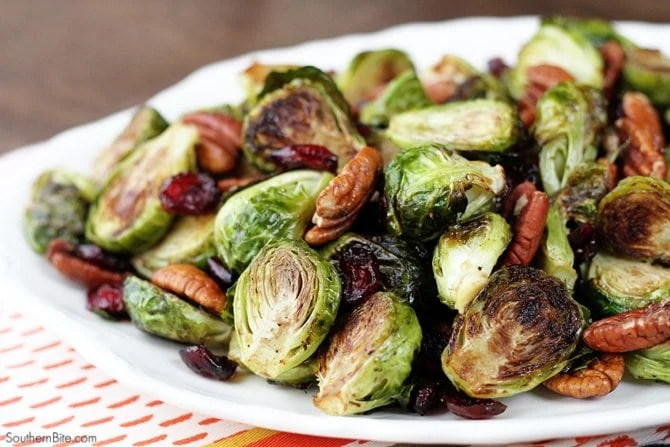 Roasted Brussels sprouts with Cranberries