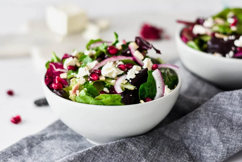 Winter Salad with Pomegranate Seeds